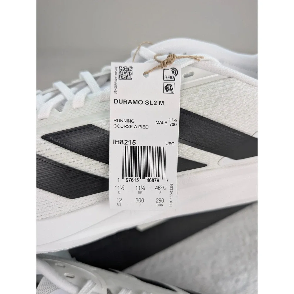 Adidas Duramo SL2 Running Sneakers Mens sz 12 White‎ Black Halo Silver NIB.